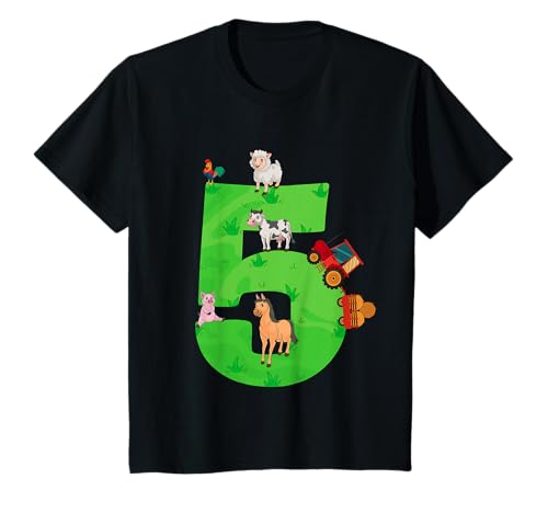 5. Geburtstag Traktor 5 Jahre Bauernhof Tiere Jungen T-Shirt 5. Geburtstag Traktor 5 Jahre Bauernhof Tiere Jungen T-Shirt von Kinder Pulli mit Traktor als Geburtstagsgeschenk