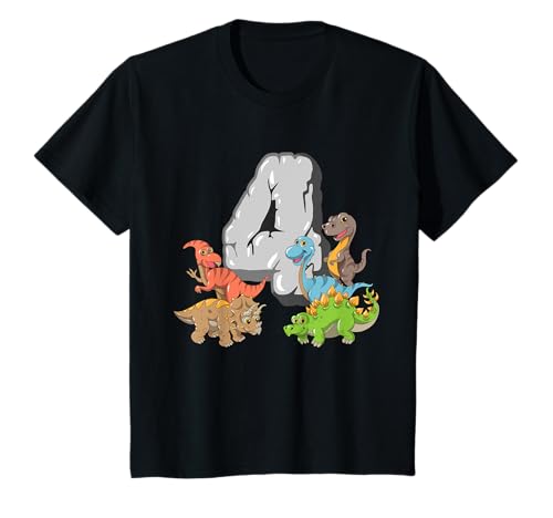 Dinosaurier 4 Jahre Kinder 4 Geburtstag T-Rex Dinoliebhaber T-Shirt Dinosaurier 4 Jahre Kinder 4 Geburtstag T-Rex Dinoliebhaber T-Shirt von Kinder Spruch ich bin 4 Dinosaurus Geschenkidee