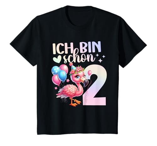 Geburtstag 2 Mädchen Flamingo Zoo Zwei 2 Jahre T-Shirt von Kinder Zoo Geburtstage Flamingo Party Outfit