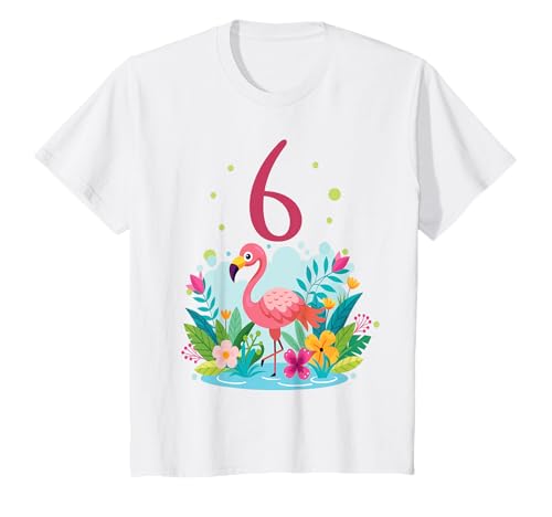 Geburtstag 6 Mädchen Flamingo Zoo Party 6 Jahre alt T-Shirt von Kinder Zoo Geburtstage Flamingo Party Outfit