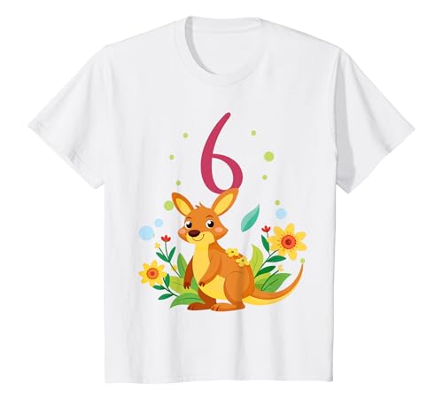 Kinder Geburtstag 6 Mädchen Känguru Zoo Party 6 Jahre alt T-Shirt von Kinder Zoo Geburtstage Känguru Party Outfit