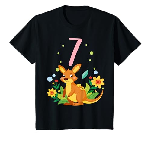Geburtstag 7 Mädchen Känguru Zoo Party 7 Jahre alt T-Shirt von Kinder Zoo Geburtstage Känguru Party Outfit