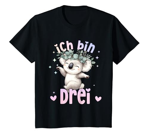 Kinder Geburtstag 3 Mädchen Koala Zoo Drei 3 Jahre T-Shirt von Kinder Zoo Geburtstage Koala Party Outfit