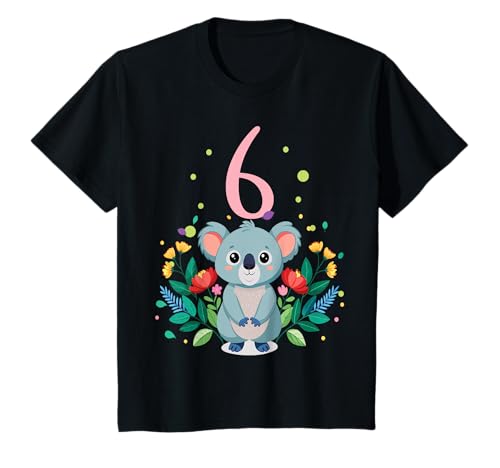 Geburtstag 6 Mädchen Koala Zoo Party 6 Jahre alt T-Shirt von Kinder Zoo Geburtstage Koala Party Outfit