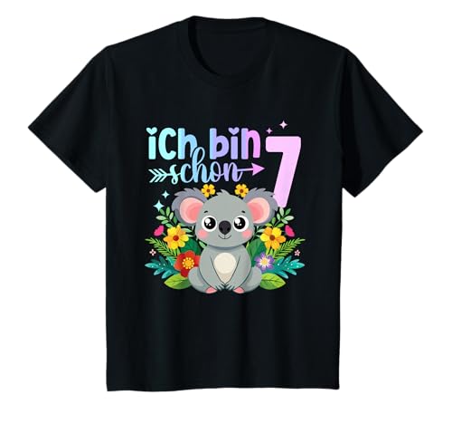 Geburtstag 7 Mädchen Koala Zoo Party 7 Jahre alt T-Shirt von Kinder Zoo Geburtstage Koala Party Outfit