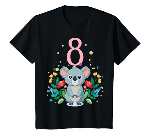 Kinder Geburtstag 8 Mädchen Koala Zoo Achter 8 Jahre T-Shirt von Kinder Zoo Geburtstage Koala Party Outfit