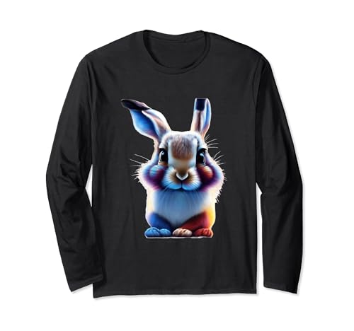 Hase Regenbogen Bund Outfit mit Häschen Kaninchen Mädchen Langarmshirt Hase Regenbogen Bund Outfit mit Häschen Kaninchen Mädchen Langarmshirt von Kinder & Teenager Mode Süße und niedliche Tiere