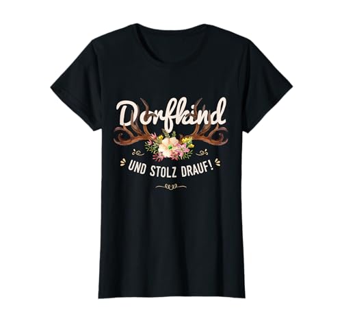 Dorfkind und stolz drauf Hirsch Blumen Dorf Mädchen Frauen T-Shirt Dorfkind und stolz drauf Hirsch Blumen Dorf Mädchen Frauen T-Shirt von Kinder vom Land & Dorf