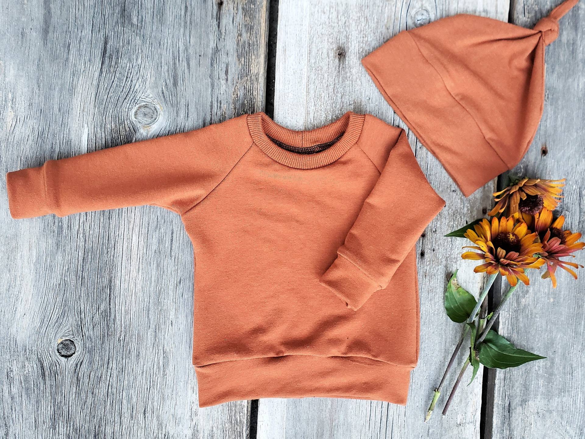 Rost Baby Pullover Bambus, Biobaumwolle Bambus Pullover, Herbst Kleidung, Sweatshirt von KinderSprouts