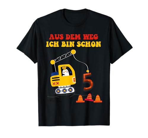 Kinderbagger für 5. Geburtstag Jungen 5 Jahre Baustelle T-Shirt Kinderbagger für 5. Geburtstag Jungen 5 Jahre Baustelle T-Shirt von Kinderbagger Geburtstag Jungen Baustelle