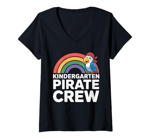 Damen Kindergärtnerpiraten -Crewlehrer T-Shirt mit V-Ausschnitt Damen Kindergärtnerpiraten -Crewlehrer T-Shirt mit V-Ausschnitt von Kindergärtner Klassenzimmerparty