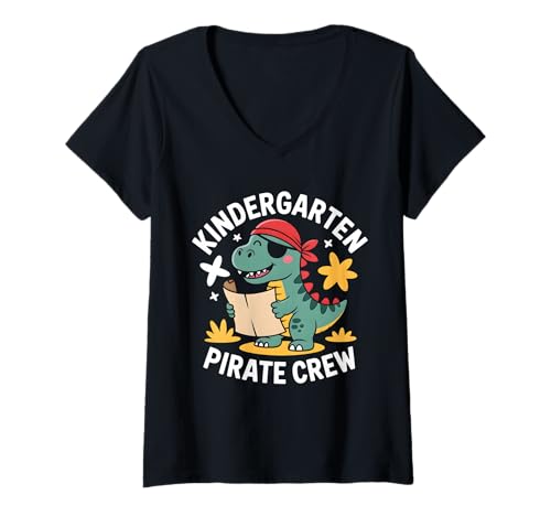 Damen Kindergärtnerpiraten -Crewlehrer T-Shirt mit V-Ausschnitt Damen Kindergärtnerpiraten -Crewlehrer T-Shirt mit V-Ausschnitt von Kindergärtner Klassenzimmerparty