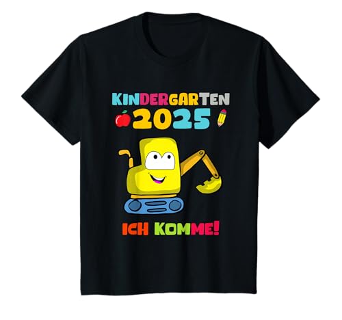 Kinder Kindergarten 2025 Ich komme Schule Einschulung Kita T-Shirt Kinder Kindergarten 2025 Ich komme Schule Einschulung Kita T-Shirt von Kindergarten 2025 Einschulung Kita Geschenk Bagger