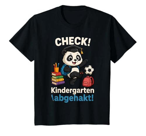 Kinder Kindergarten abgehakt Panda Abschied 2025 T-Shirt Kinder Kindergarten abgehakt Panda Abschied 2025 T-Shirt von Kindergarten Abschied Panda Schulstart Vorschule