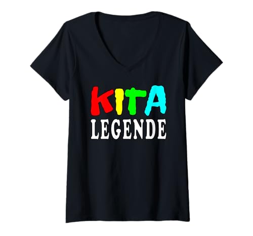 Damen Kita Legende Kindergarten Lustig T-Shirt mit V-Ausschnitt Damen Kita Legende Kindergarten Lustig T-Shirt mit V-Ausschnitt von Kindergarten Abschluss KITA Lustig Geschenk