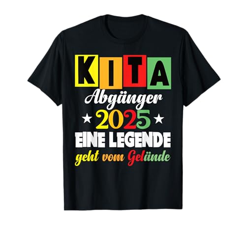 Kinder Kita Abgänger 2025 Schulkind Einschulung Grundschule T-Shirt von Kindergarten Abschluss Kita Geschenk Kitaabgänger