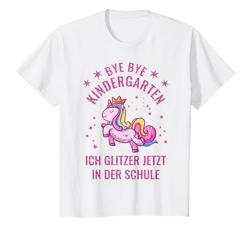 Kindergarten Abschluss Abschied Mädchen Einhorn Schule Bye T-Shirt Kindergarten Abschluss Abschied Mädchen Einhorn Schule Bye T-Shirt von Kindergarten Abschlussfeier Kiga Einhörner Bye Bye