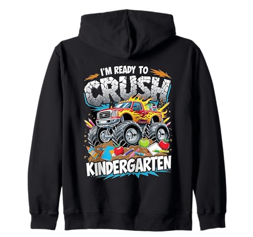 I'm Ready to Crush Kindergarten Monster Truck Jungen Schule Kapuzenjacke I'm Ready to Crush Kindergarten Monster Truck Jungen Schule Kapuzenjacke von Kindergarten Back to School Boy Kids Apparel