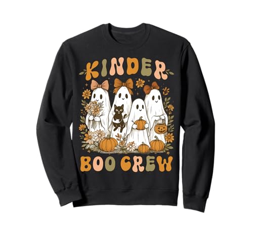 Kinder Boo Crew Kindergarten Lehrer Halloween Floral Ghost Sweatshirt Kinder Boo Crew Kindergarten Lehrer Halloween Floral Ghost Sweatshirt von Kindergarten Boo Crew Teacher Wildflower Women Kid