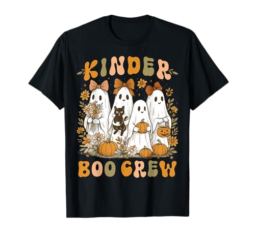 Kinder Boo Crew Kindergarten Lehrer Halloween Floral Ghost T-Shirt Kinder Boo Crew Kindergarten Lehrer Halloween Floral Ghost T-Shirt von Kindergarten Boo Crew Teacher Wildflower Women Kid