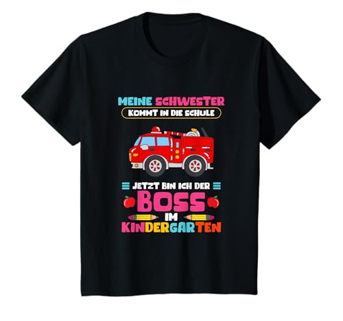 Kinder Meine Schwester geht in die Schule Jetzt bin ich der Chef T-Shirt Kinder Meine Schwester geht in die Schule Jetzt bin ich der Chef T-Shirt von Kindergarten Bruder Schwester Einschulung Designs