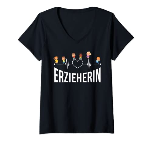 Damen Lustiges Erzieher Erzieherin Erzieherinnen T-Shirt mit V-Ausschnitt Damen Lustiges Erzieher Erzieherin Erzieherinnen T-Shirt mit V-Ausschnitt von Kindergarten Erzieherin Tagesmutter Geschenke
