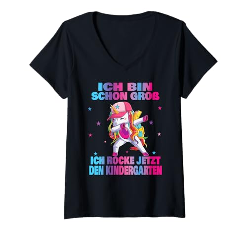 Damen Kindergarten Kita Start Anfang Kindergartenkind 2025 Einhorn T-Shirt mit V-Ausschnitt Damen Kindergarten Kita Start Anfang Kindergartenkind 2025 Einhorn T-Shirt mit V-Ausschnitt von Kindergarten Geschenk Mädchen Unicorn Einhorn