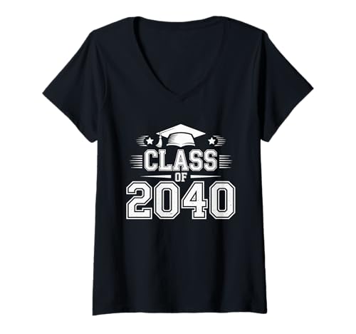 Damen Funny Class of 2040 T-Shirt mit V-Ausschnitt Damen Funny Class of 2040 T-Shirt mit V-Ausschnitt von Kindergarten Graduation Humour