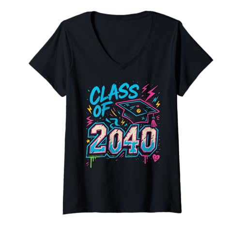 Damen Funny Class of 2040 T-Shirt mit V-Ausschnitt Damen Funny Class of 2040 T-Shirt mit V-Ausschnitt von Kindergarten Graduation Humour