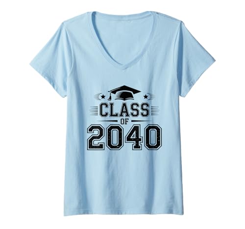 Damen Funny Class of 2040 T-Shirt mit V-Ausschnitt Damen Funny Class of 2040 T-Shirt mit V-Ausschnitt von Kindergarten Graduation Humour