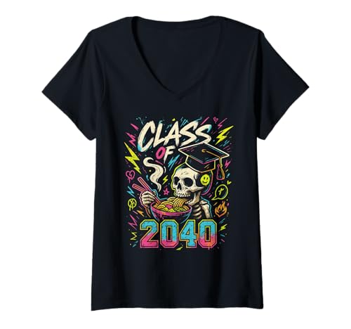 Damen Funny Class of 2040 T-Shirt mit V-Ausschnitt Damen Funny Class of 2040 T-Shirt mit V-Ausschnitt von Kindergarten Graduation Humour