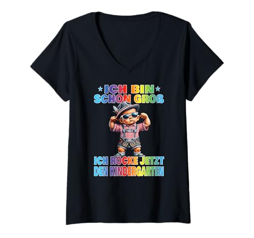 Damen Kindergartenkind 2025 Kita Anfang Kindergarten Start Jungen T-Shirt mit V-Ausschnitt Damen Kindergartenkind 2025 Kita Anfang Kindergarten Start Jungen T-Shirt mit V-Ausschnitt von Kindergarten Kita Geschenk & T-Shirt Kinder
