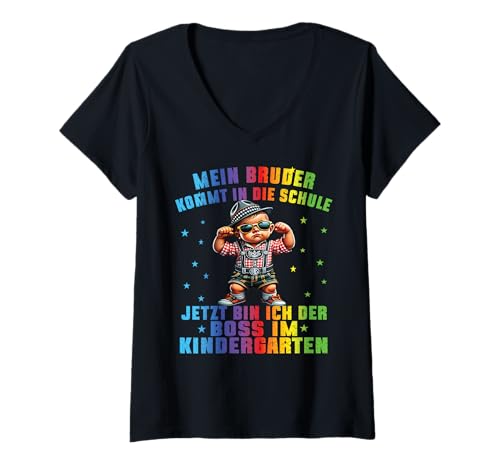 Damen Kindergartenkind 2025 - Kita Start Anfang Jungs Lausbua T-Shirt mit V-Ausschnitt Damen Kindergartenkind 2025 - Kita Start Anfang Jungs Lausbua T-Shirt mit V-Ausschnitt von Kindergarten Kita Geschenk & T-Shirt Kinder
