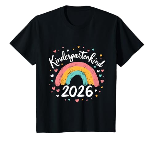 Kindergarten Kind 2026 Mädchen Regenbogen Kindergartenkind T-Shirt von Kindergarten Kita Kitastart Geschenke 2026
