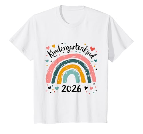 Kindergarten Kind 2026 Mädchen Regenbogen Kindergartenkind T-Shirt von Kindergarten Kita Kitastart Geschenke 2026