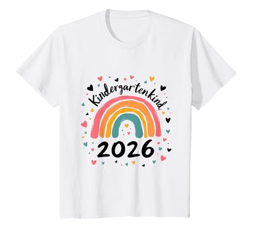 Kindergarten Kind 2026 Mädchen Regenbogen Kindergartenkind T-Shirt von Kindergarten Kita Kitastart Geschenke 2026