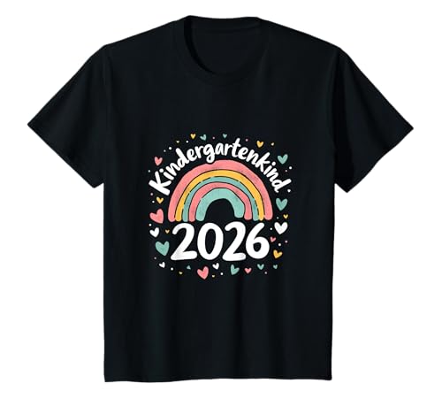 Kindergarten Kind 2026 Mädchen Regenbogen Kindergartenkind T-Shirt von Kindergarten Kita Kitastart Geschenke 2026
