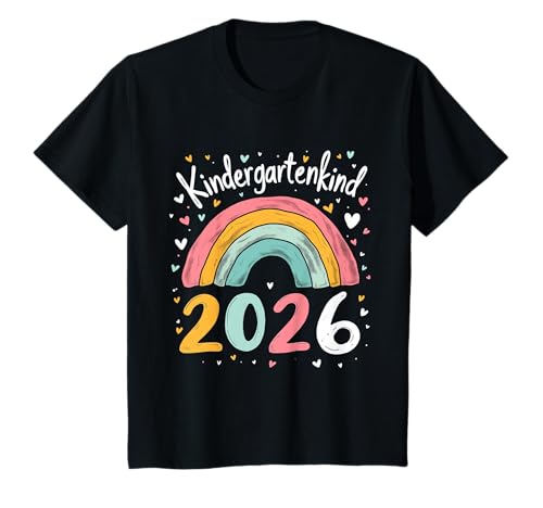 Kindergarten Kind 2026 Mädchen Regenbogen Kindergartenkind T-Shirt von Kindergarten Kita Kitastart Geschenke 2026