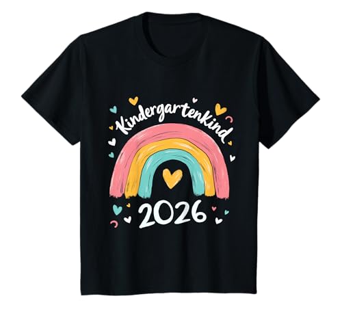 Kindergarten Kind 2026 Mädchen Regenbogen Kindergartenkind T-Shirt von Kindergarten Kita Kitastart Geschenke 2026