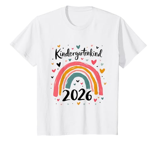 Kindergarten Kind 2026 Mädchen Regenbogen Kindergartenkind T-Shirt von Kindergarten Kita Kitastart Geschenke 2026