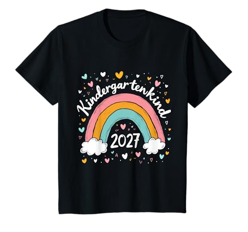 Kindergarten Kind 2027 Mädchen Regenbogen Kindergartenkind T-Shirt von Kindergarten Kita Kitastart Geschenke 2027