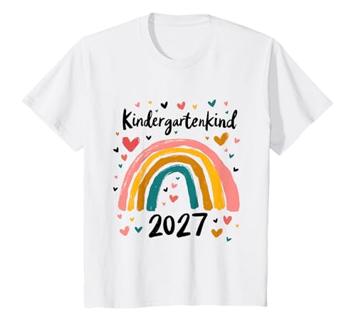 Kindergarten Kind 2027 Mädchen Regenbogen Kindergartenkind T-Shirt von Kindergarten Kita Kitastart Geschenke 2027