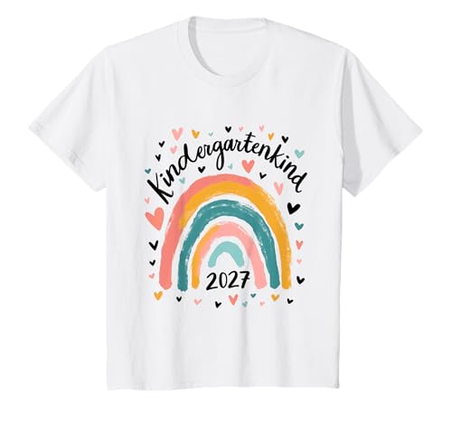 Kindergarten Kind 2027 Mädchen Regenbogen Kindergartenkind T-Shirt von Kindergarten Kita Kitastart Geschenke 2027