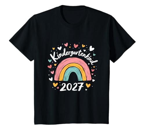 Kindergarten Kind 2027 Mädchen Regenbogen Kindergartenkind T-Shirt von Kindergarten Kita Kitastart Geschenke 2027