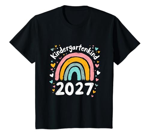 Kindergarten Kind 2027 Mädchen Regenbogen Kindergartenkind T-Shirt von Kindergarten Kita Kitastart Geschenke 2027
