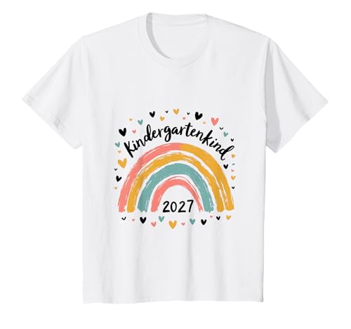 Kindergarten Kind 2027 Mädchen Regenbogen Kindergartenkind T-Shirt von Kindergarten Kita Kitastart Geschenke 2027