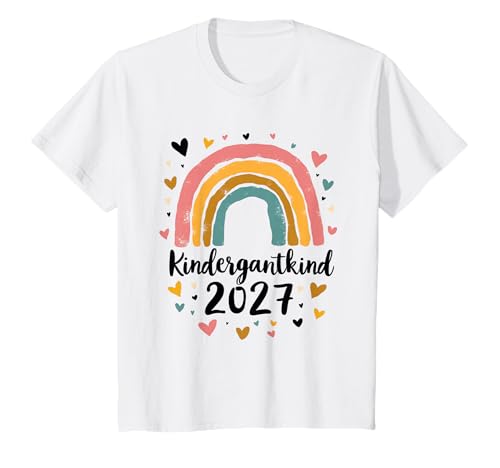 Kindergarten Kind 2027 Mädchen Regenbogen Kindergartenkind T-Shirt von Kindergarten Kita Kitastart Geschenke 2027