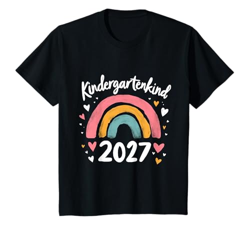Kindergarten Kind 2027 Mädchen Regenbogen Kindergartenkind T-Shirt von Kindergarten Kita Kitastart Geschenke 2027