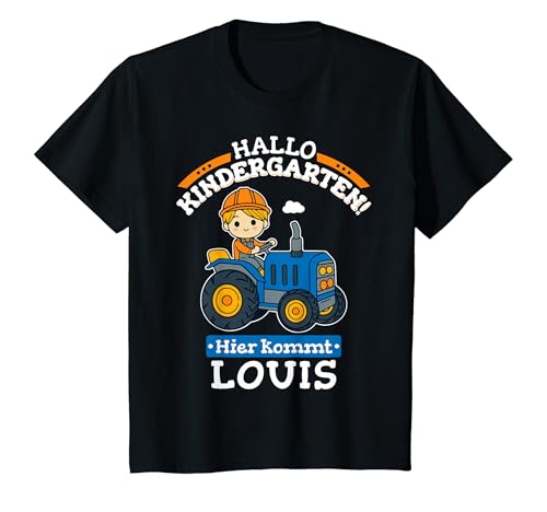 Kinder Name Louis Hallo Kindergarten Niedliches Traktor Motiv T-Shirt Kinder Name Louis Hallo Kindergarten Niedliches Traktor Motiv T-Shirt von Kindergarten Personalisierte Designs mit Aufdruck