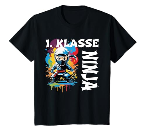 Kinder Geschenk-Idee Kita Grundschule Volksschule 1. Klasse Ninja T-Shirt Kinder Geschenk-Idee Kita Grundschule Volksschule 1. Klasse Ninja T-Shirt von Kindergarten Schulanfänger Einschulung Schulkind